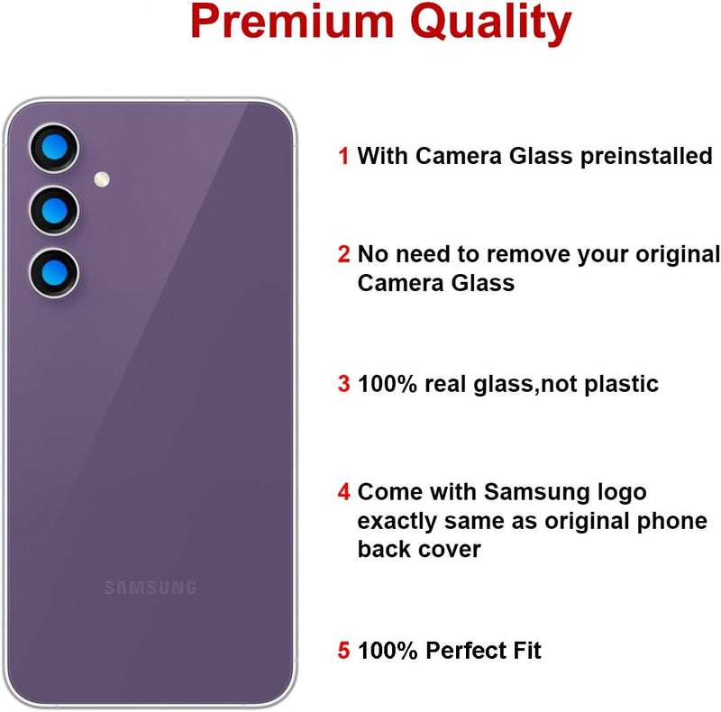 Perzework OEM Rear Back Glass Replacement for Samsung Galaxy S23 FE with Reparing Toolkit and Manual (Purple) - Image 3